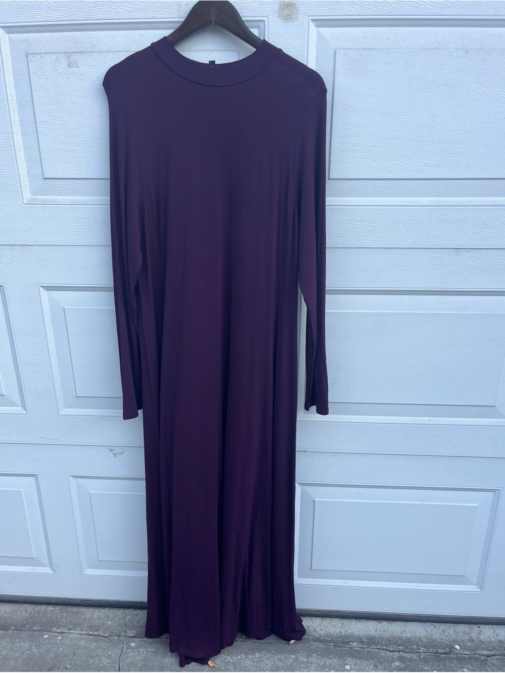 Women Eileen Fisher crew neck purple maxi dress size L